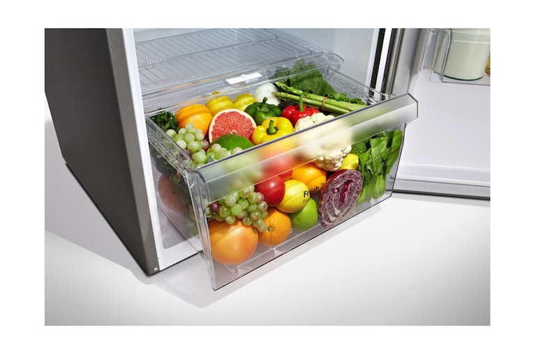LG Shiny steel Top Freezer Refrigerator with a wave design pocket , GN-B262SLCL, thumbnail 8
