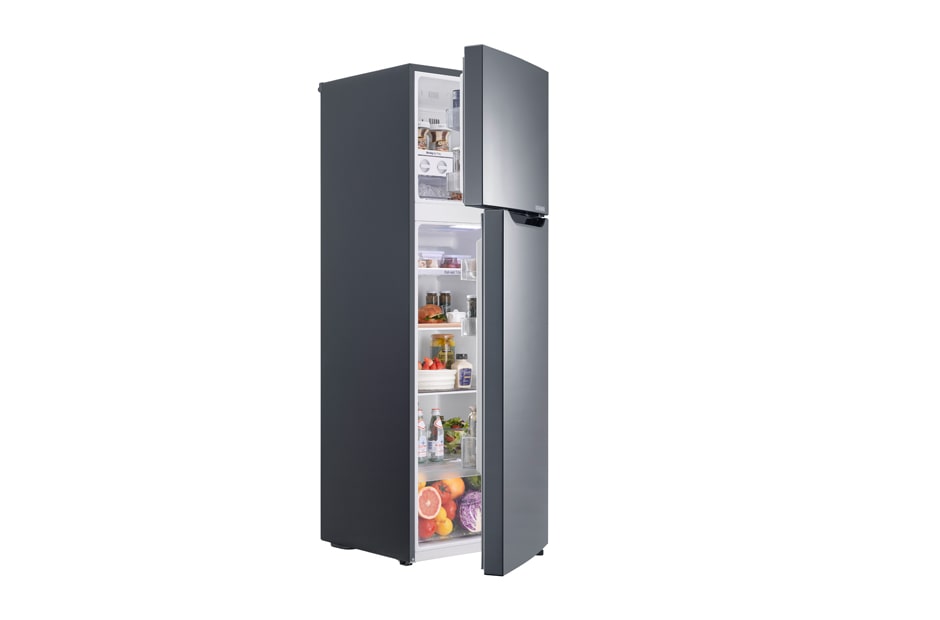 LG Shiny steel Top Freezer Refrigerator with a wave design pocket , GN-B262SLCL, thumbnail 3