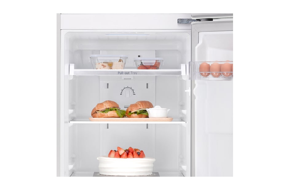 LG SUPER WHITE TOP FREEZER REFRIGERATOR WITH A WAVE DESIGN POCKET, GN-B262SQCL, thumbnail 6