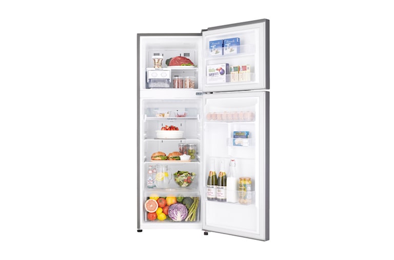 LG Shiny steel Top Freezer Refrigerator with a wave design pocket , GN-B232SLCC, thumbnail 5