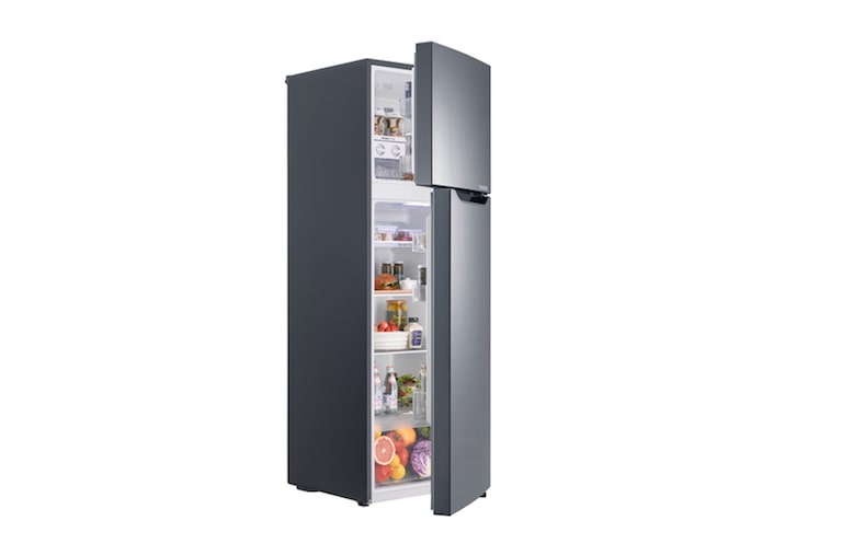 LG Shiny steel Top Freezer Refrigerator with a wave design pocket , GN-B232SLCC, thumbnail 3