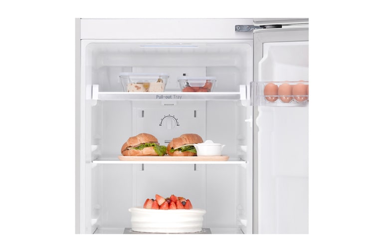 LG SUPER WHITE TOP FREEZER REFRIGERATOR WITH A WAVE DESIGN POCKET, GN-B232SQCC, thumbnail 6