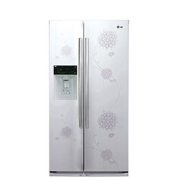Side-by-Side Shiny Bouquet Floral White FRIDGE WITH NON-PLUMBED WATER AND ICE DISPENSER2