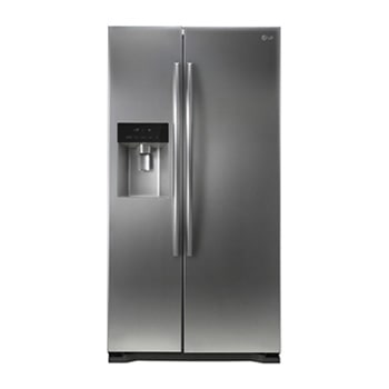 Side-by-Side Shiny STEEL FRIDGE WITH NON-PLUMBED WATER AND ICE DISPENSER1