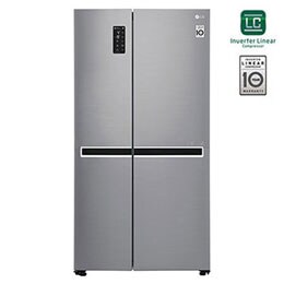 Side by Side Refrigerator, Platinum Silver, Inverter Linear Compressor, Mega Capacity, Smart Diagnosis™2