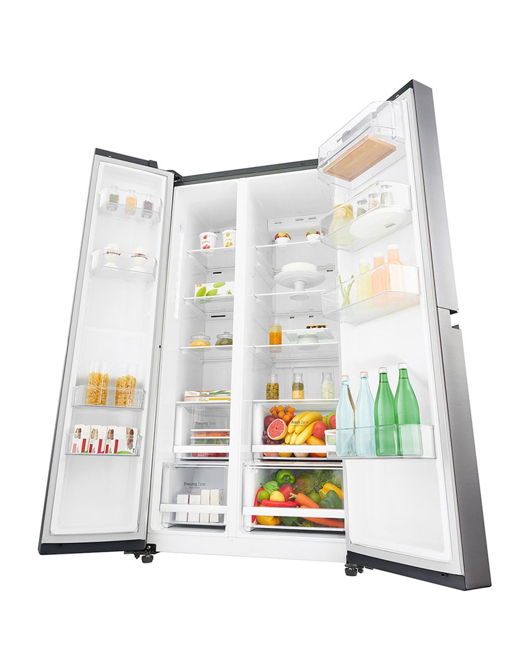 LG Side by Side Refrigerator, Platinum Silver, Inverter Linear