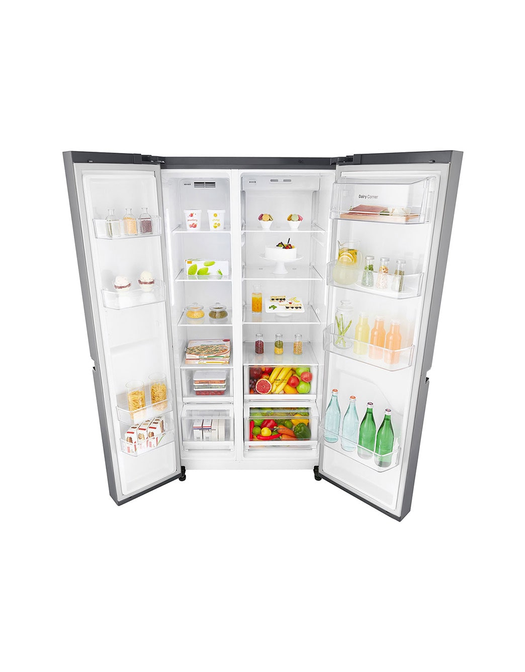 LG Side by Side Refrigerator, Platinum Silver, Inverter Linear