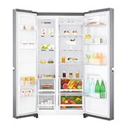 LG Side by Side Refrigerator, Platinum Silver, Inverter Linear Compressor, Mega Capacity, Smart Diagnosis™, GR-B257SLLV, thumbnail 3