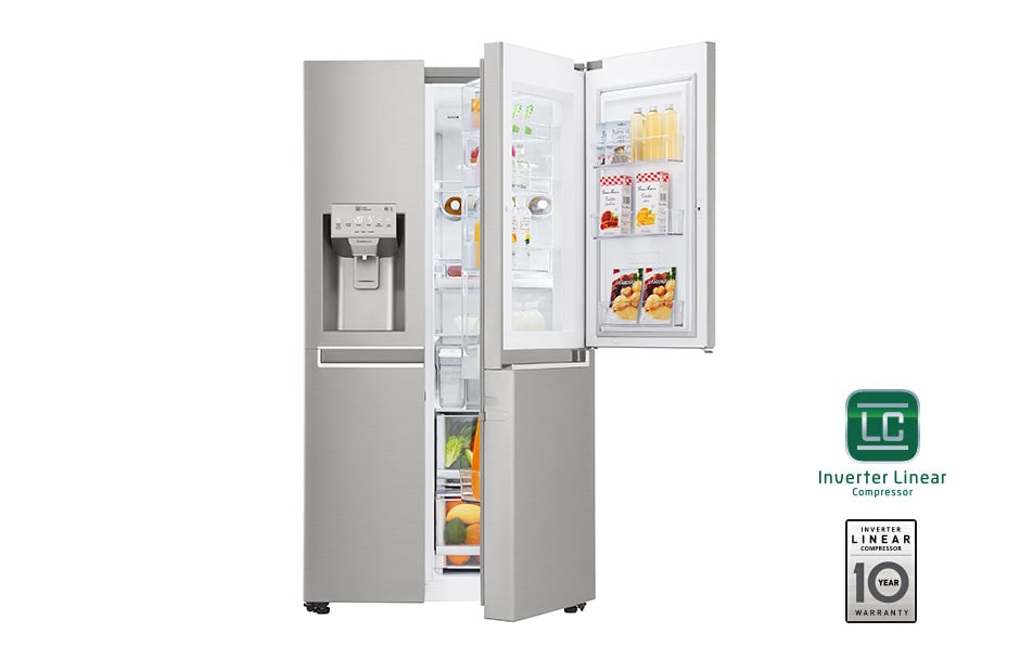 LG Mega Capacity Side-by-Side Refrigerator with New Door-in-Door™, GR-J327CSBL