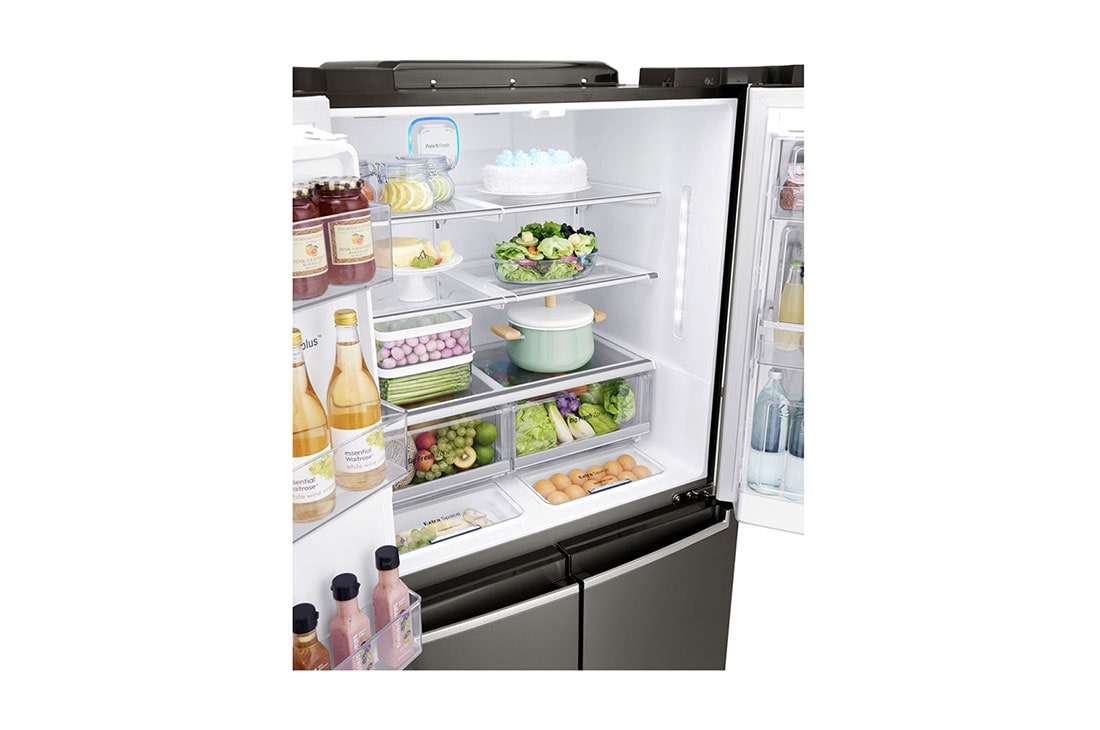 LG 4 Door Refrigerator, InstaView™ Door-in-Door®, Black Stainless Steel, Hygiene FRESH+™, ThinQ, GR-X39FTKHL, thumbnail 7