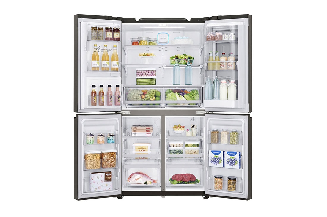 LG 4 Door Refrigerator, InstaView™ DoorinDoor®, Black Stainless Steel