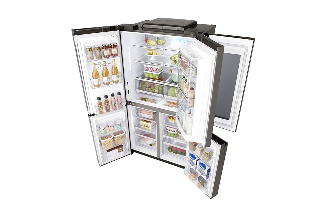 LG 4 Door Refrigerator, InstaView™ DoorinDoor®, Black Stainless Steel