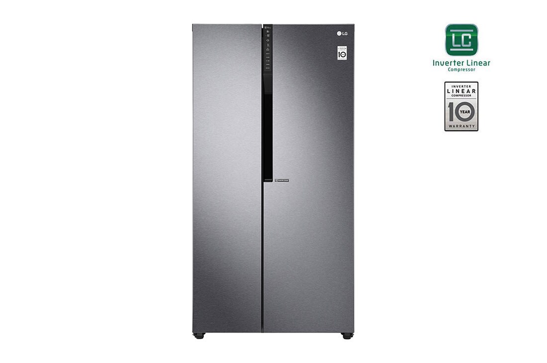LG GRB257KQDV Side by Side Refrigerator, Inverter Linear Compressor, Mega Capacity, Smart