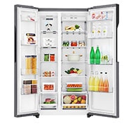 LG Side by Side Refrigerator, Dark Graphite, Inverter Linear Compressor, Mega Capacity, Smart Diagnosis™, GR-B257KQDV, thumbnail 2