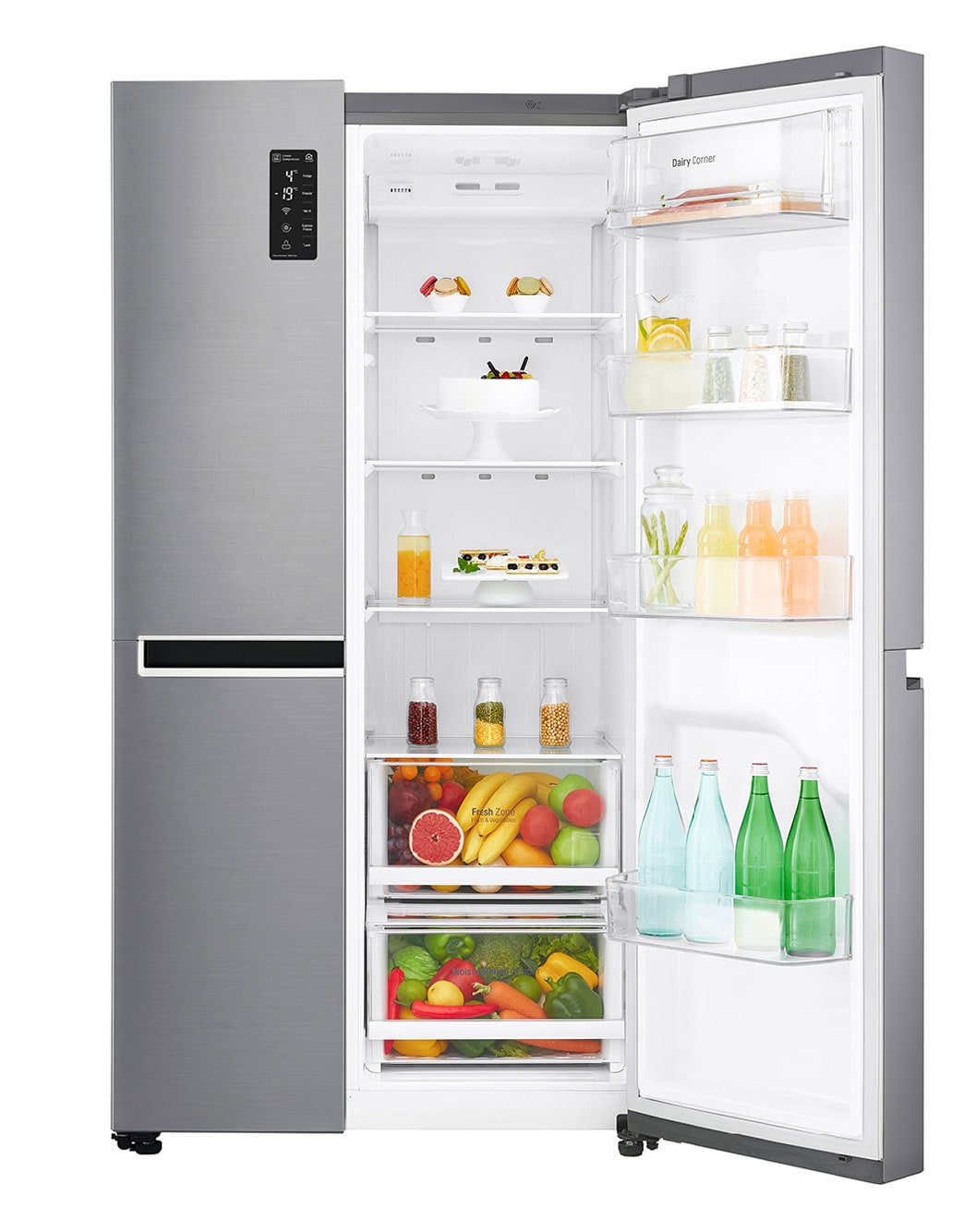 LG Side by Side Refrigerator, Platinum Silver, Inverter Linear