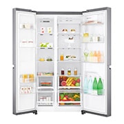 LG Side by Side Refrigerator, Platinum Silver, Inverter Linear Compressor, Mega Capacity, Smart Diagnosis™, GR-B257SLLV, thumbnail 2