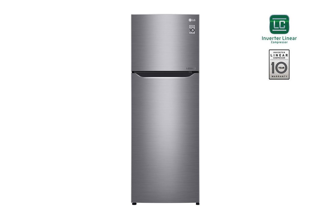 LG Top Mount Freezer, Dark Graphite, Smart Inverter Compressor, Multi Air Flow, Smart Diagnosis™, GN-B402SQCB