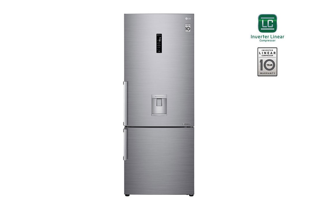 LG Bottom Mount Refrigerator, Platinum Silver, Inverter Linear Compressor, Multi AirFlow, Smart Diagnosis™, GR-F589BLCZ