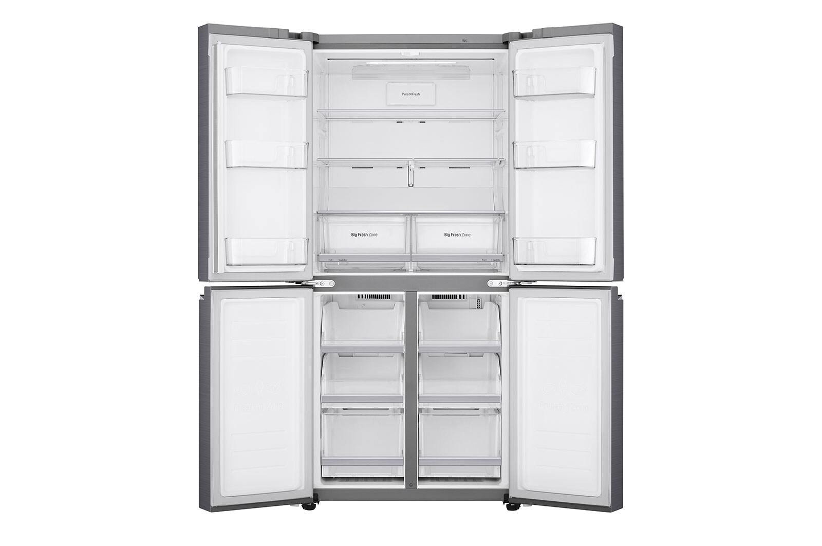 LG French Door Fridge, 464L, Platinum Silver LG UAE