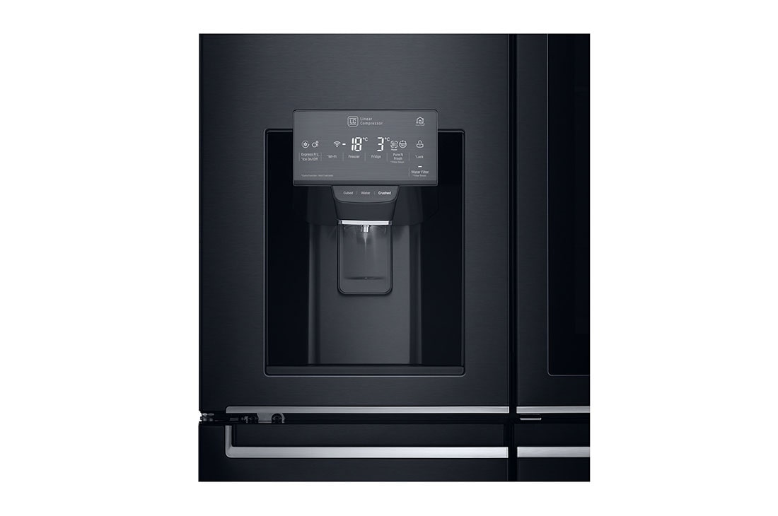 Lg Slim French Door Fridge Instaview Door In Door Matte Black Stainless Steel Hygiene Fresh Thinq Lg Uae