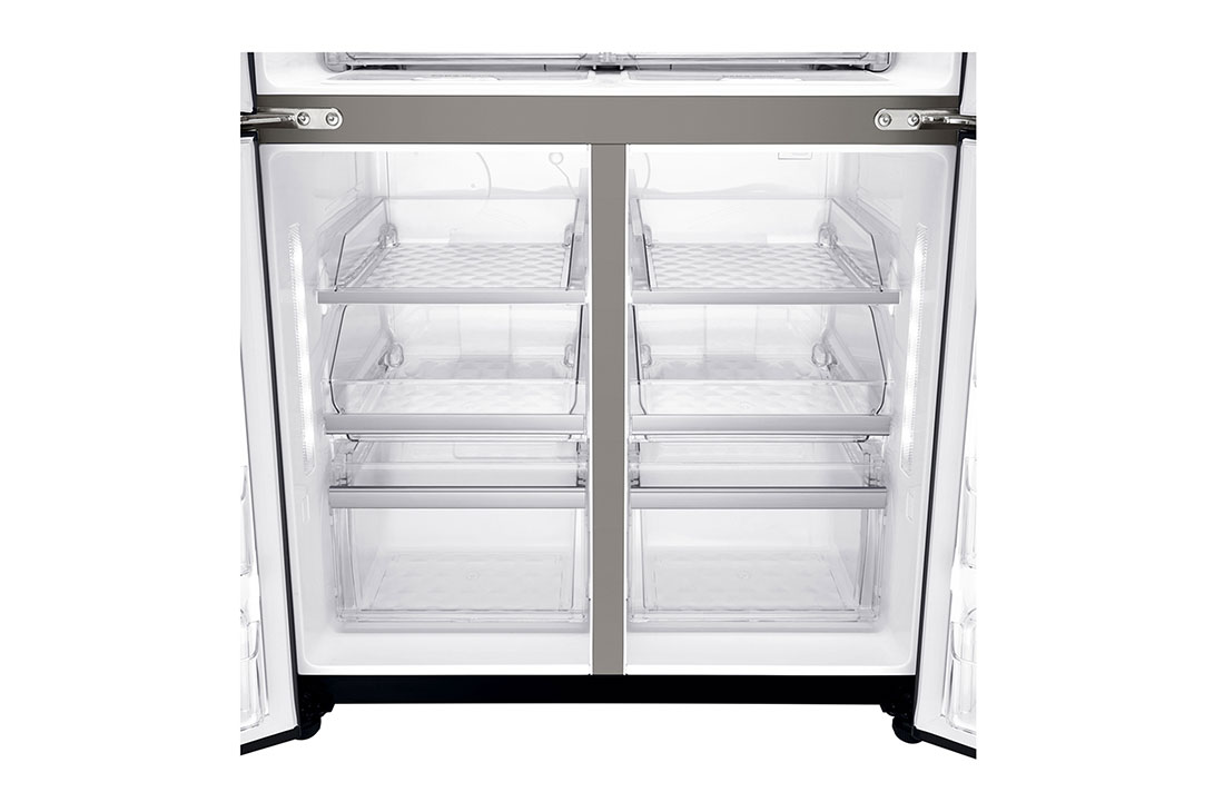 Lg Slim French Door Fridge Instaview Door In Door Matte Black Stainless Steel Hygiene Fresh Thinq Lg Uae