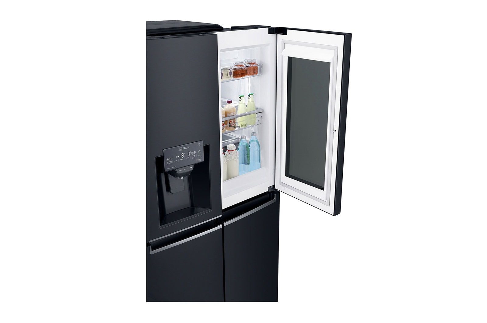 LG Slim Black Fridge, French Door InstaView™, 423L LG UAE