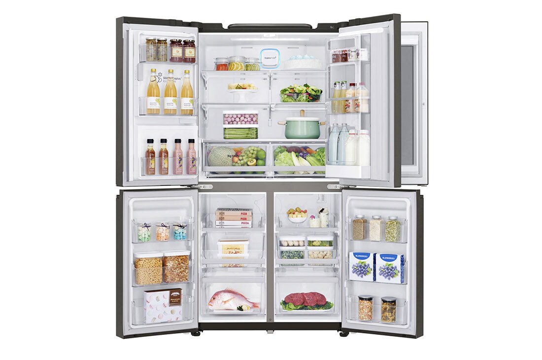 LG 4 Door Refrigerator, Black Stainless Steel, InstaView™ Door-in-Door®, Hygiene FRESH+™, ThinQ, GR-X39FTKHL, thumbnail 3