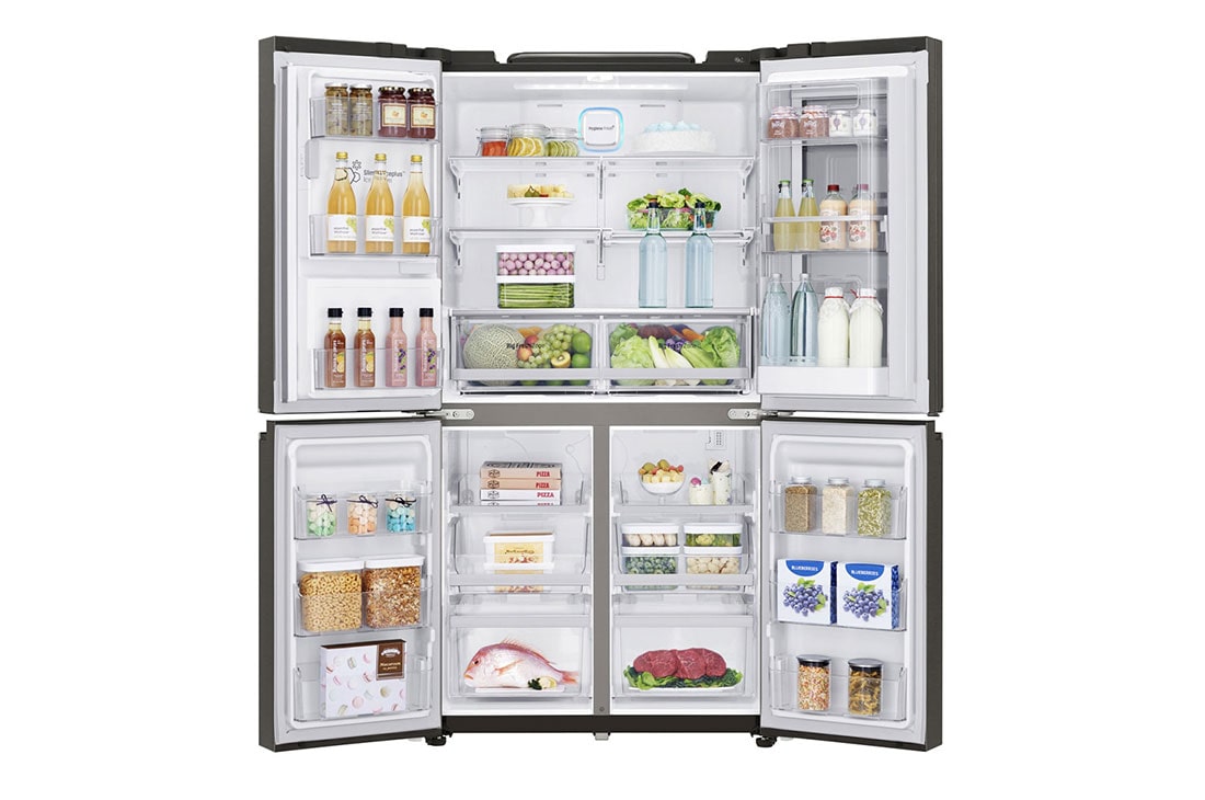 LG 4 Door Refrigerator, Black Stainless Steel, InstaView™ Door-in-Door®, Hygiene FRESH+™, ThinQ, GR-X39FTKHL, thumbnail 4