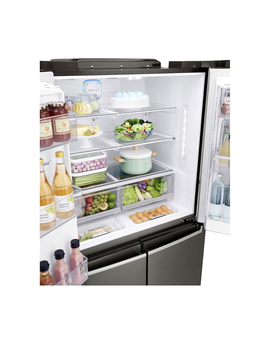 LG 4 Door Refrigerator, Black Stainless Steel, InstaView™ DoorinDoor