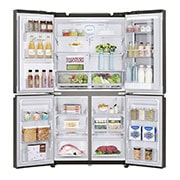 LG 4 Door Refrigerator, Black Stainless Steel, InstaView™ Door-in-Door®, Hygiene FRESH+™, ThinQ, GR-X39FTKHL, thumbnail 4
