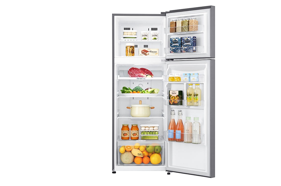 LG Top Mount Fridge, 312L, Platinum Silver, GN-B402SLCB, thumbnail 2