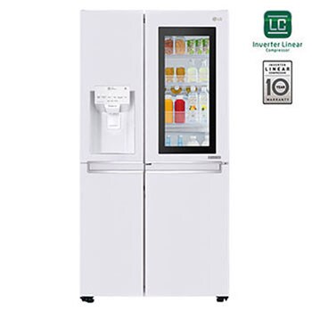 Side by Side Refrigerator, InstaView Door-in-Door™, White Color, Hygiene FRESH+™, ThinQ™1