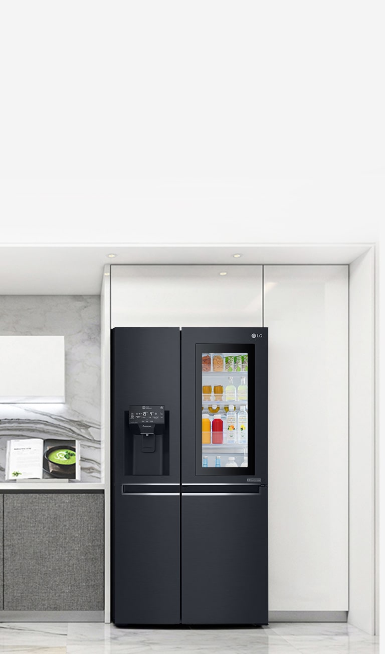 LG InstaView™ Double Door Fridge, 761L, Matte Black LG UAE