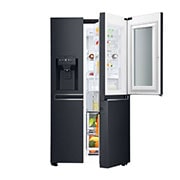 LG Side by Side Refrigerator, InstaView Door-in-Door™, Matte Black, Hygiene FRESH+™, ThinQ, GR-X337CQAL, thumbnail 3