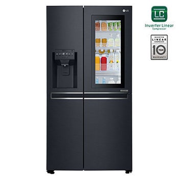 Side by Side Refrigerator, InstaView Door-in-Door™, Matte Black, Hygiene FRESH+™, ThinQ1