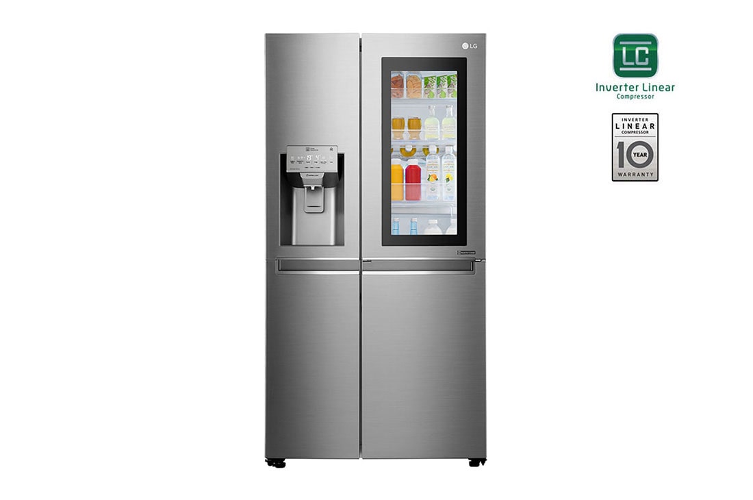 LG InstaView Two Door Fridge, 601L, Silver