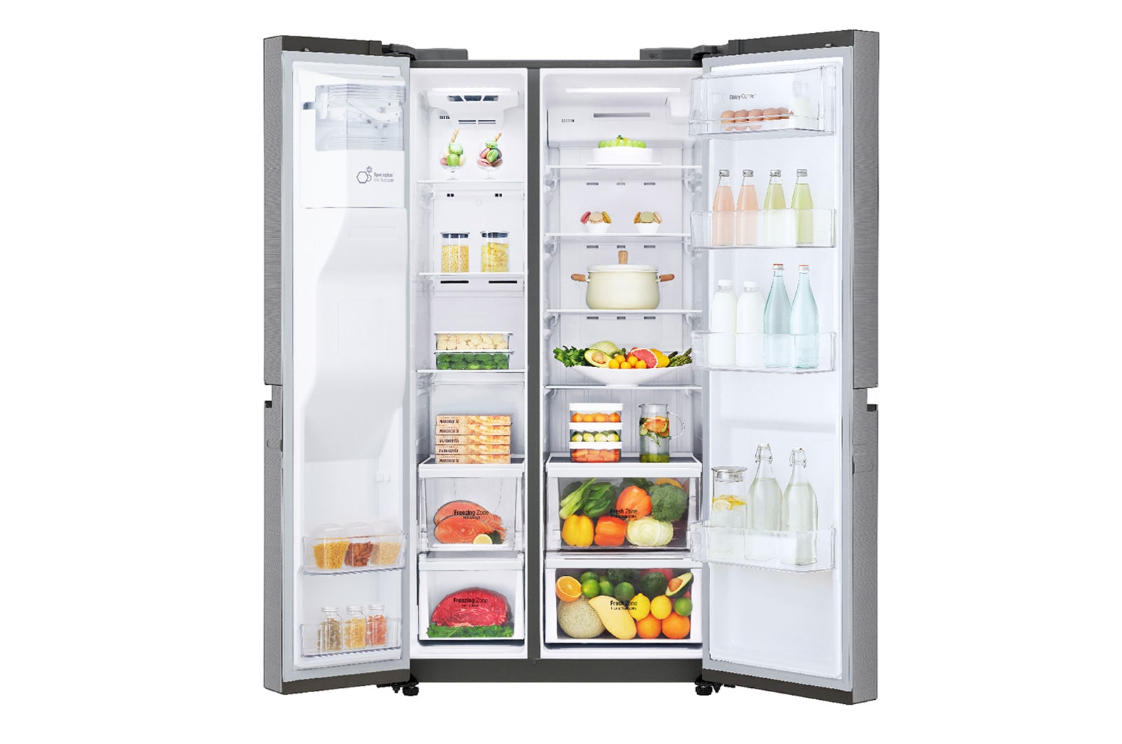 LG Side by Side Refrigerator, Platinum Silver, Inverter Linear