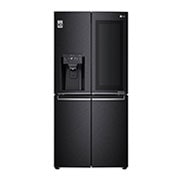 LG InstaView™ French Door Fridge, 423L, Black, Front View, GR-X29FTQEL, thumbnail 1