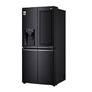LG InstaView™ French Door Fridge, 423L, Black, Left Side view 30 degree, GR-X29FTQEL, thumbnail 7