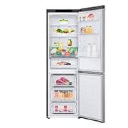 LG Bottom Mount Fridge, Smart Inverter, 341L, front all open food, GR-B479NLJM, thumbnail 2