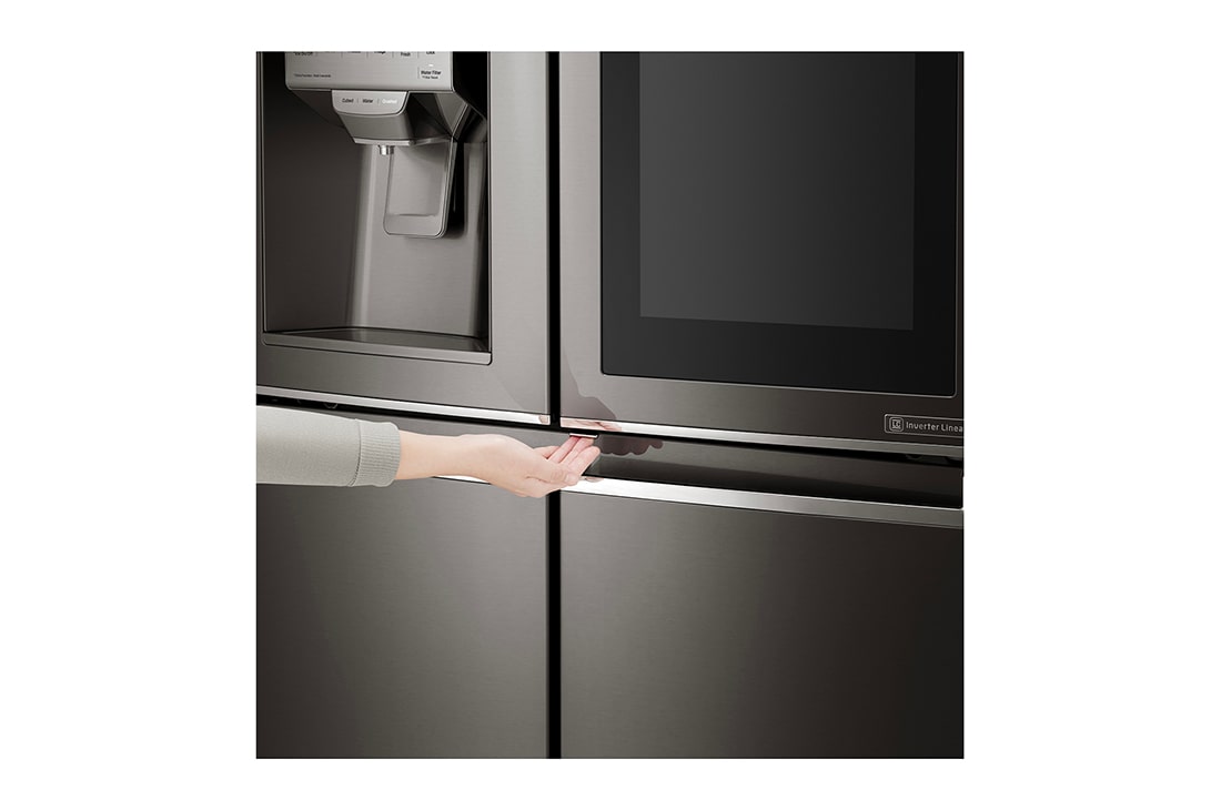 LG InstaView™ French Door Fridge, 716L, Steel, DID open detail, GR-X39FMKHL, thumbnail 8