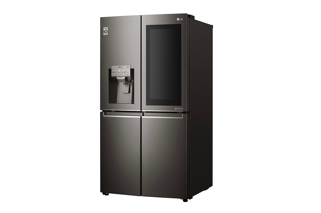 Lg 4 Door Refrigerator Instaview Door In Door Black Stainless Steel Hygiene Fresh Thinq Buy Online Lg Lg Uae
