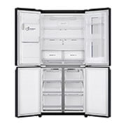 LG Slim Fridge, French Door InstaView™, 423L, Black, Front View Door Open Without Food, GR-X29FTQEL, thumbnail 2
