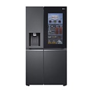 LG InstaView™ ThinQ™ Side by Side Refrigerator, UVnano™, LINEARCooling™, ThinQ™, front view, GR-X267CQES, thumbnail 1