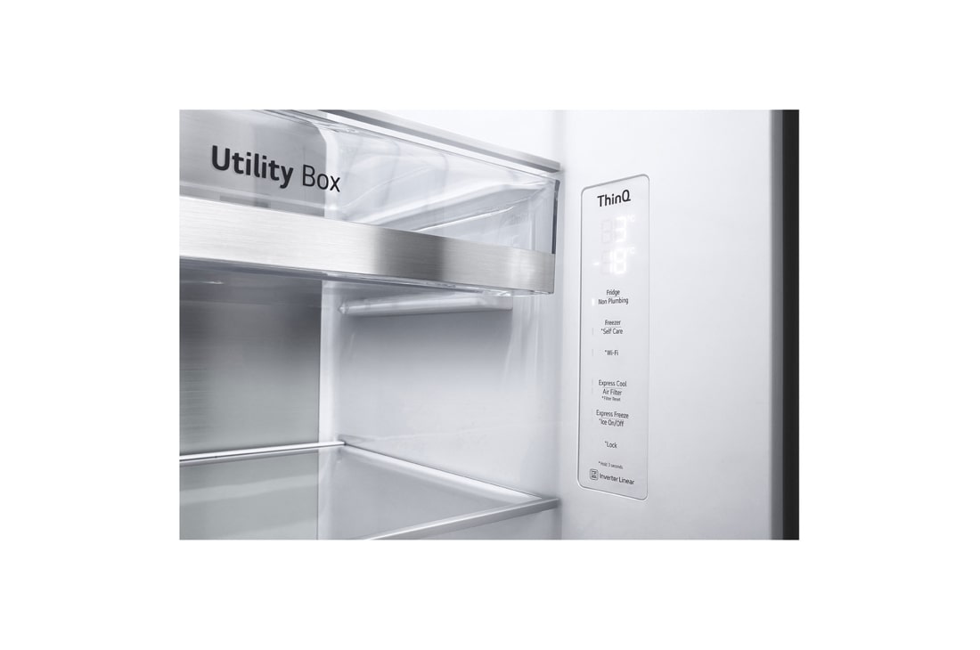 LG Side-by-Side InstaView™, Black fridge, Freezer detail , GR-X267CQEW, thumbnail 9