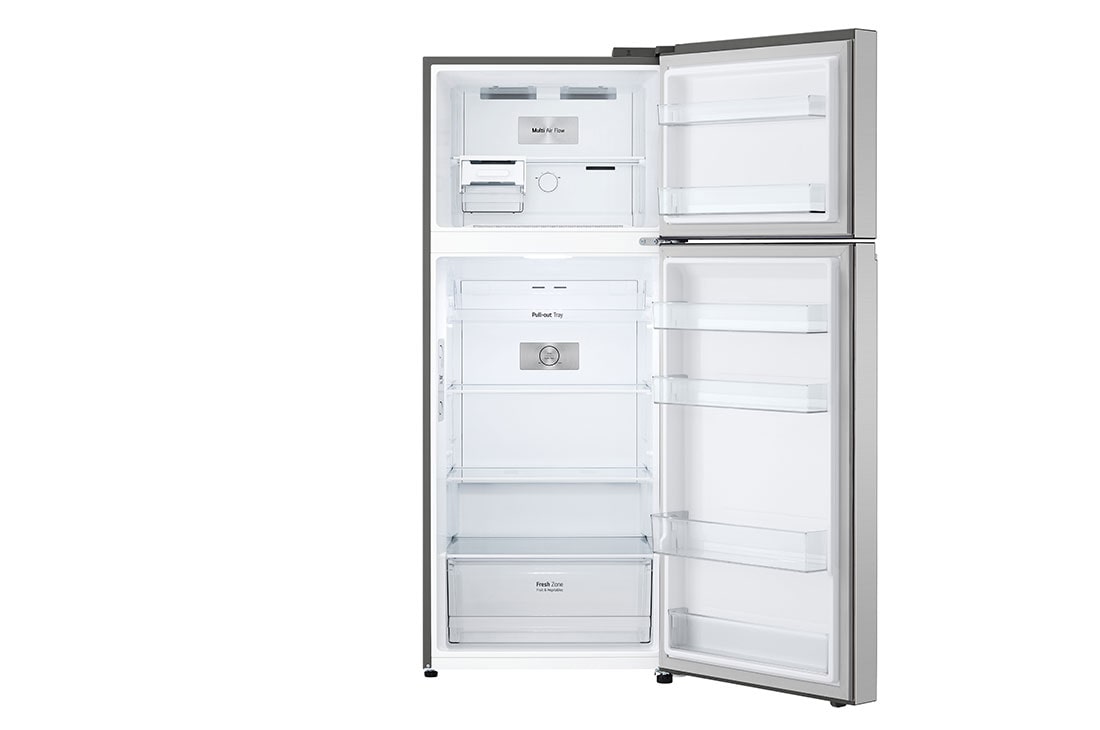 LG Top Mount Fridge, Smart Inverter, 375L, Silver, front open view, GN-B482PLGB, thumbnail 12