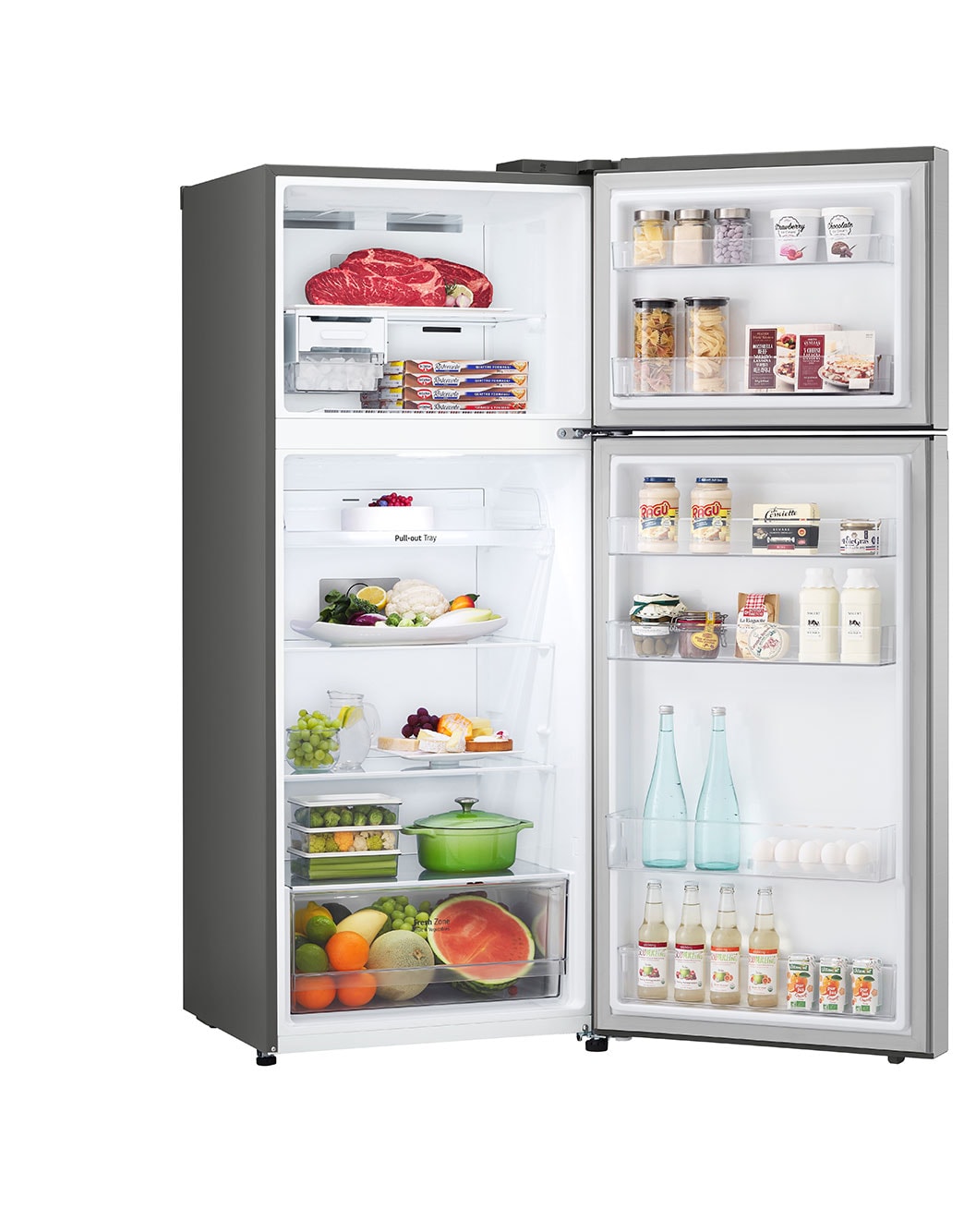 LG Top Mount Fridge, Smart Inverter, 375L, Silver LG UAE
