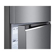 LG Top Mount Fridge, 395L, Graphite Steel, detail view of bottom fridge handle, GN-B512PQGB, thumbnail 9