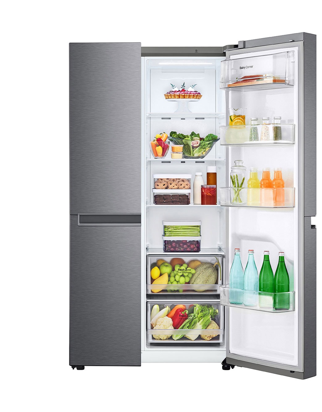 LG Double Door Fridge 643L, Dark Graphite LG UAE