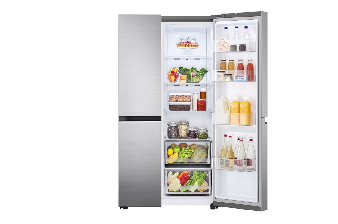 LG New LG Double Door Refrigerator, 647L, Platinum Silver, GR-B267SLWL, GR-B267SLWL, thumbnail 7